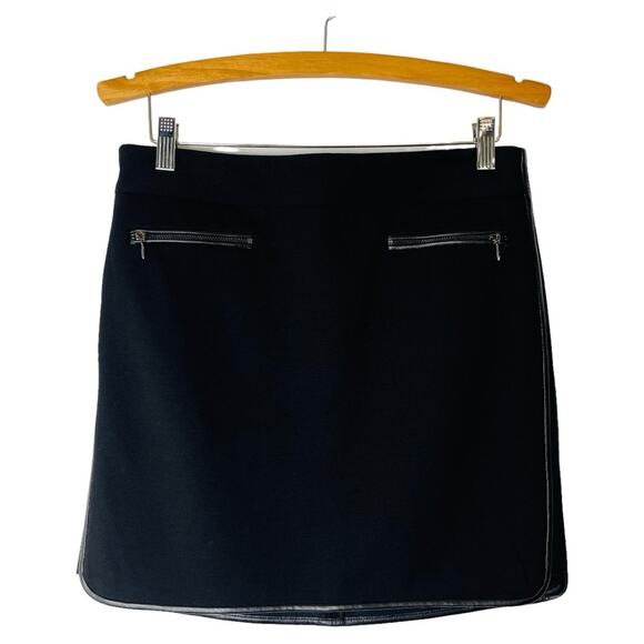 White House Black Market Dresses & Skirts - WHBM black faux leather stretch zipper moto mini evening office skirt 4